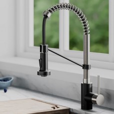 СМЕСИТЕЛЬ ДЛЯ КУХНИ KRAUS KPF-1610SFSMB, НЕРЖАВЕЙКА/ЧЕРНЫЙ